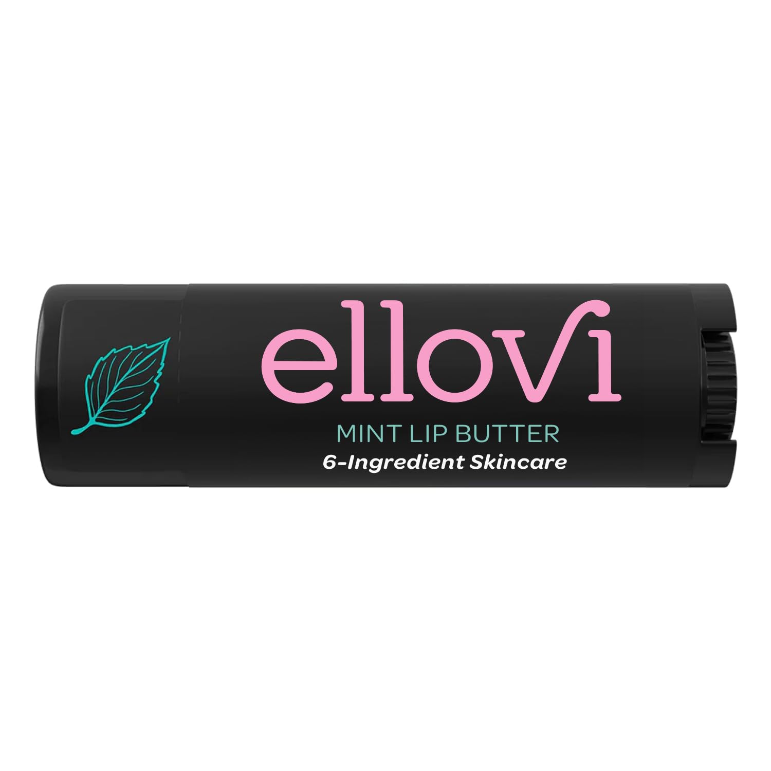Ellovi Natural Lip Butter Lip Balm - Mint - Pure Enough to Eat - Made With Just 6 Vegan Ingredients - Moisturizing Lip Care for All Day Hydration (Single)